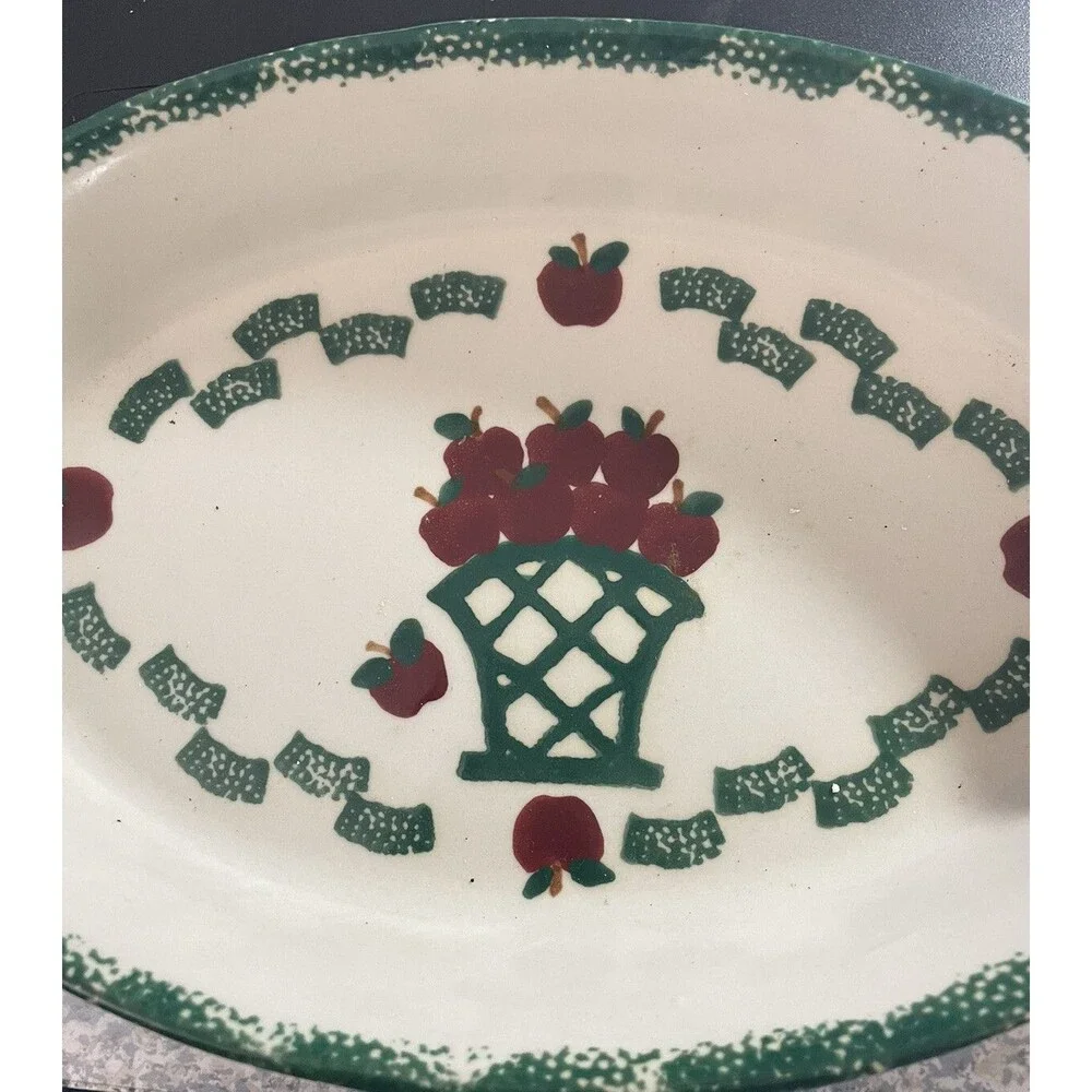 Oval Bakeware Dish Ceramic Apple theme
